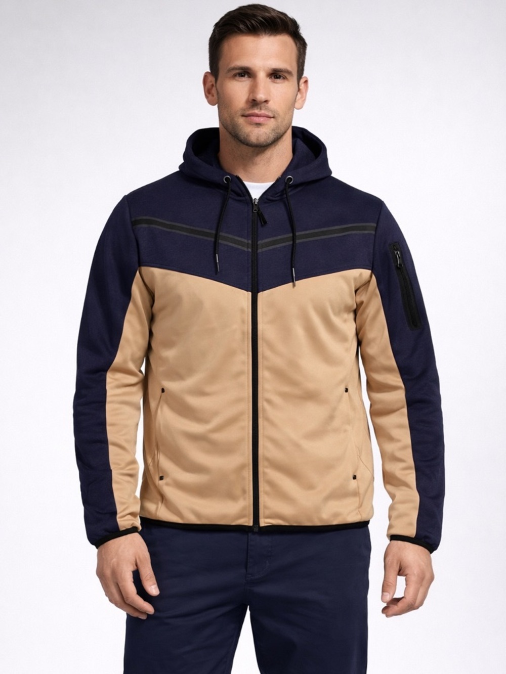 Nike Tech Fleece Windrunner Hoodie Jacket Medium Midnight Navy Khaki NWT